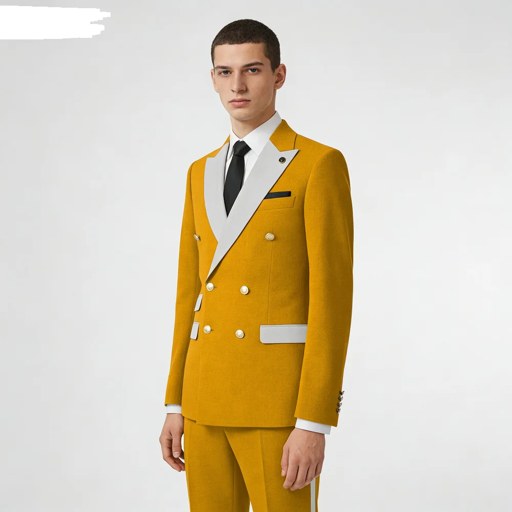 

Wedding Men's Suits Blazer Tuxedo Jacket Formal Costume Double Breasted Coat Bridegroom Business Groom Wear Homme Party XS-6XL