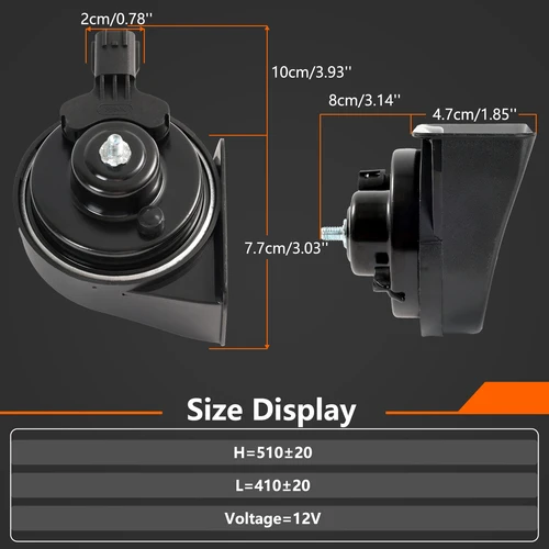 Imagen 2 del producto Par de cuernos de caracol de doble tono, 12V, 120db, para Hyundai I10 I20 Accent Elantra Sonata Tucson I30 i40 Santa Fe Veracruz Getz 96630-3X001