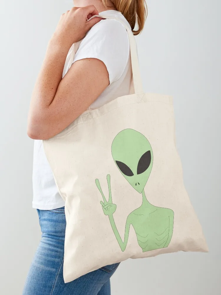 

Peace Alien Tote Bag Shopper tote bags men shopper bags for women custom bags