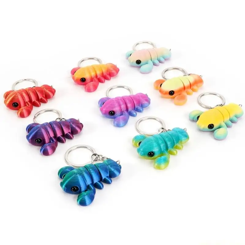 QX2E Creative Animal Themed Chain Multiple Joint Movable Bag Accessories Pendant
