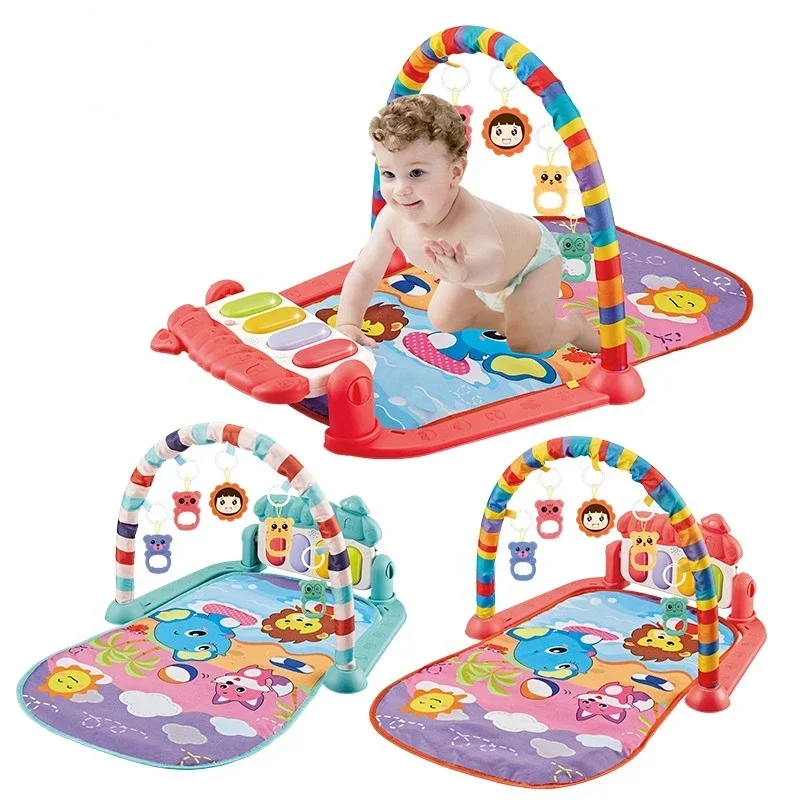 Baby Music Rack Play Mat Puzzle Carpet with Piano Keyboard Infant Playmat Gym Crawling Activity Rug Toys for 0-12 Months Gift