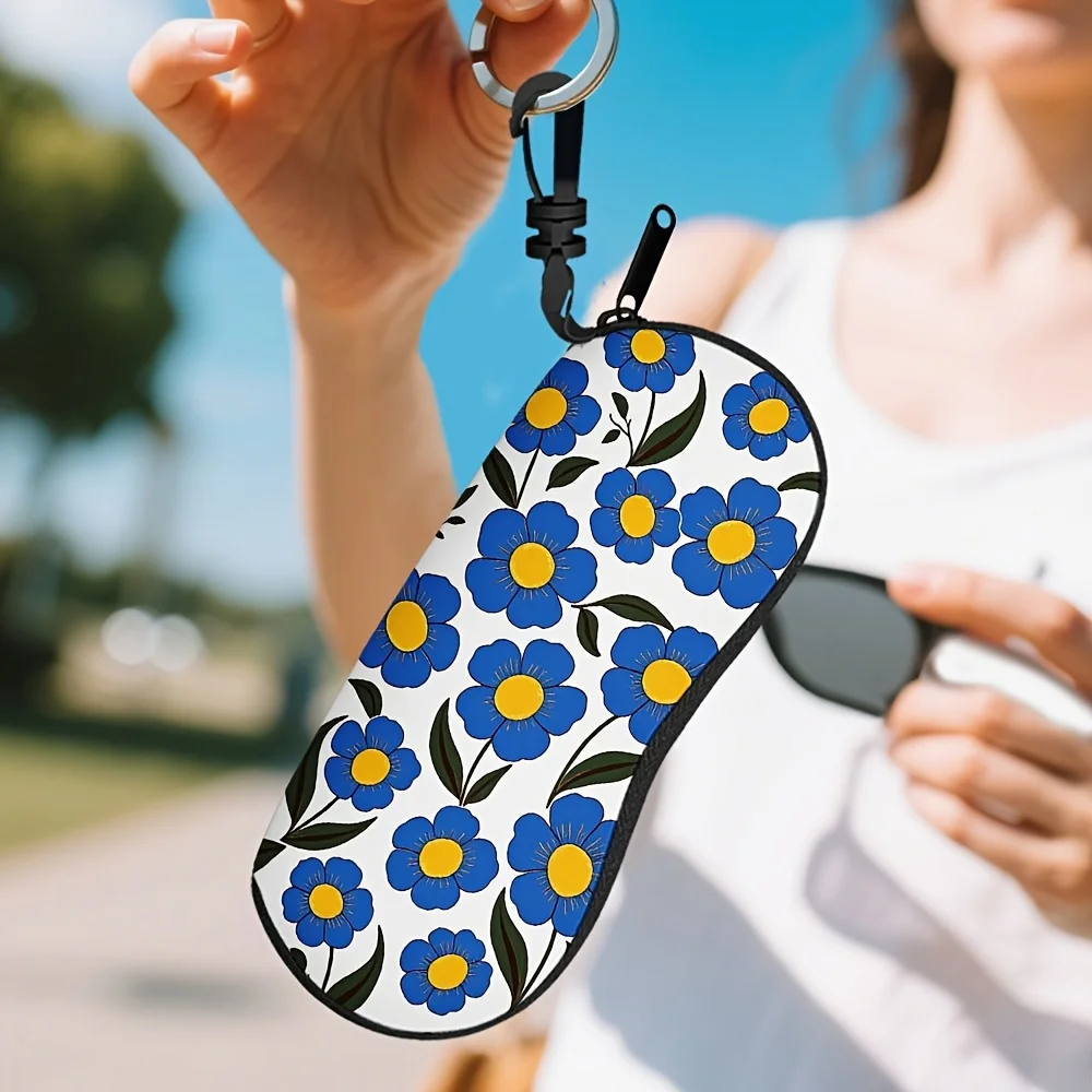 1pc Vintage Floral Eyeglass Case Compatible for Fashion Glasses, Reading Glasses, Swim Goggles - Lightweight Cover