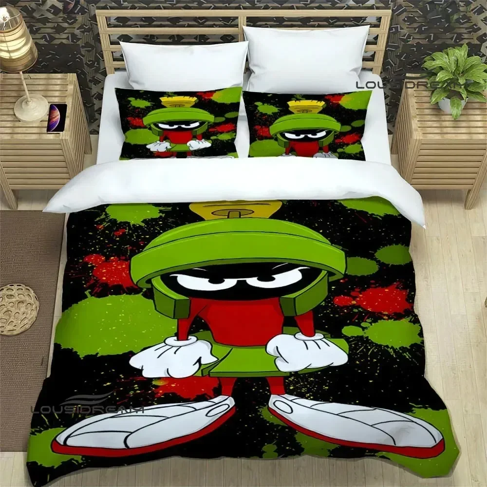 

Marvin The Martian print Printed Bed Set Duvet Cover Pillowcase Bedding Set Bed Linen Sheet Quilt Cover Full Queen King Size