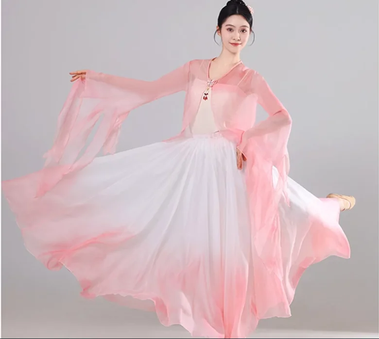 

Classic Dance Gradient Butterfly Yarn Dance Performance Costume Classical Big Swing Skirt