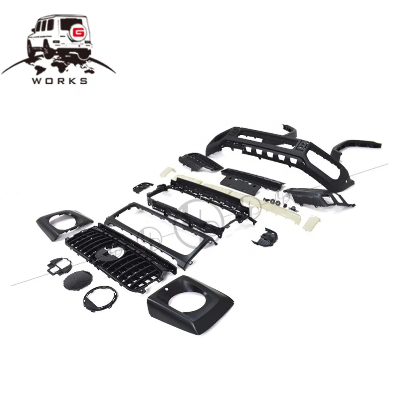 STLF2019 سنة حتى G الفئة W464 W463A G500 G350 إلى G63 المصد الأمامي المصدات الجانبية مصبغة لـ W464 G63 PP طقم الجسم الأمامي #2