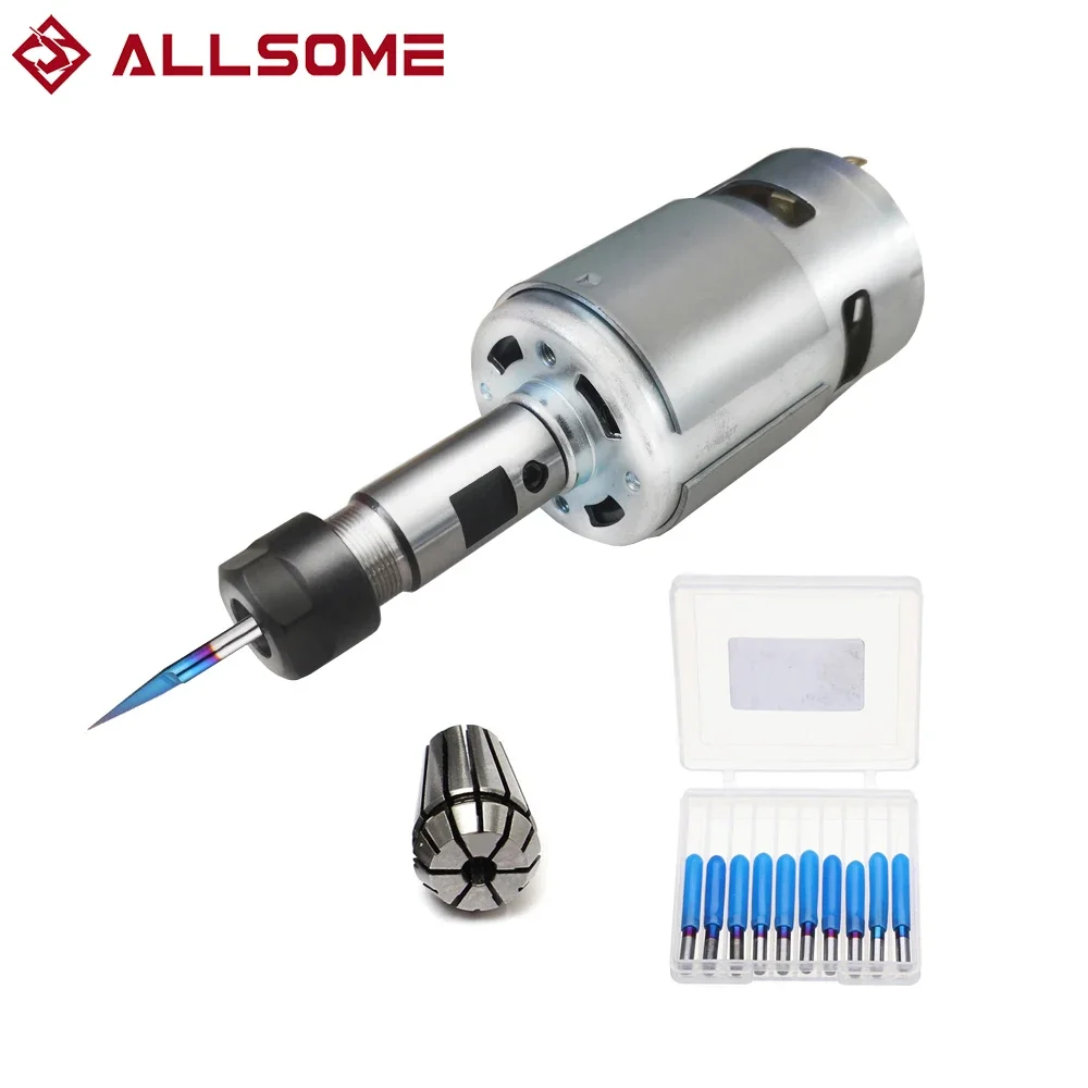 775 DC Motor 12-36V 4000-12000 RPM Ball Bearing Spindle Motor with ER11 Extension Rod Carving Knife for CNC Router Machine