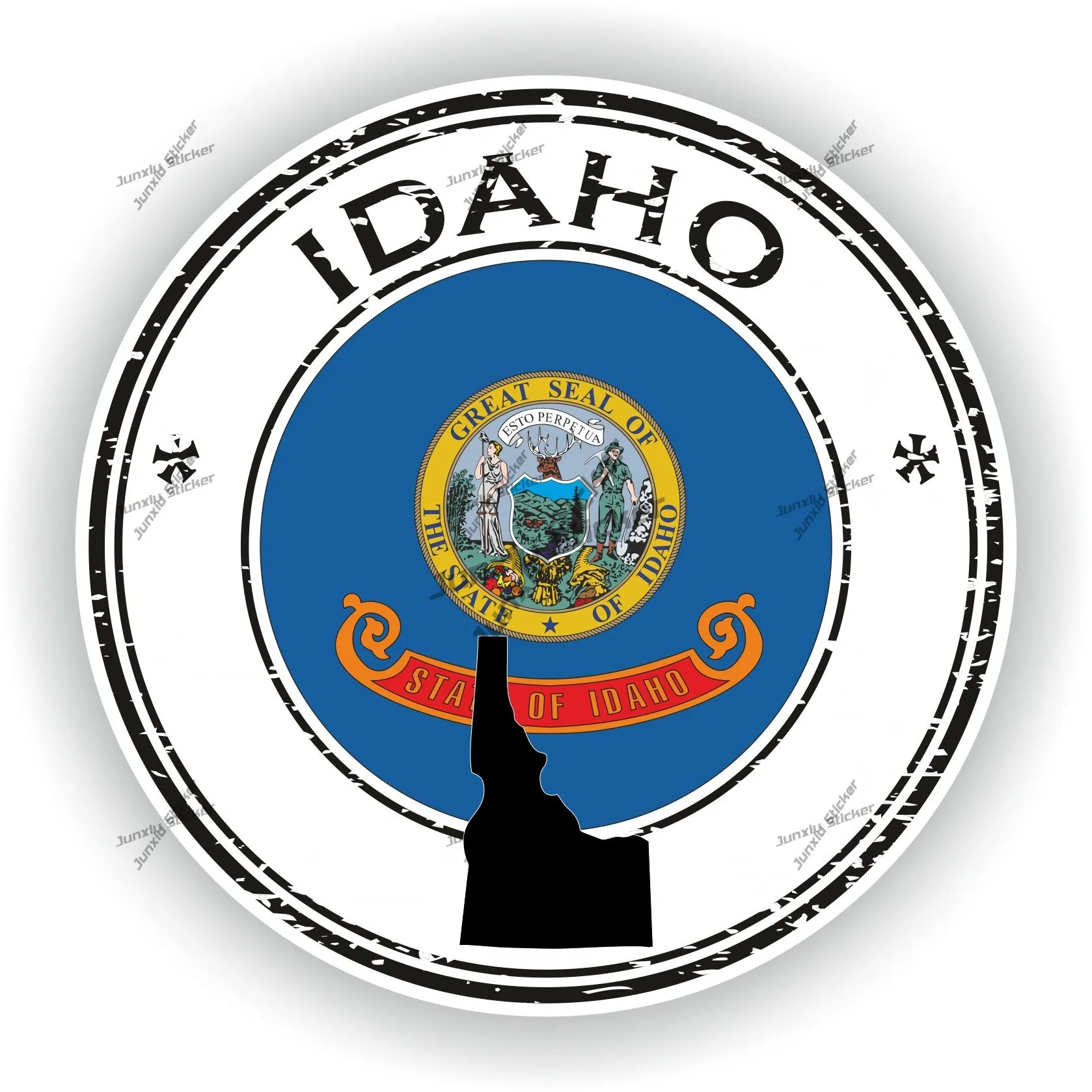

Idaho Flag Gay Rainbow Map Silhouette Sticker Idaho State American Bear Paw Print Waterproof Decor Accessories Exterior Occlusi