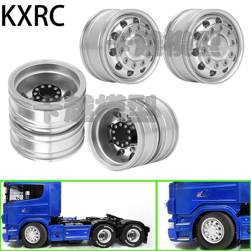 

1Pair Metal Front and Rear Drive Wheel Hub for 1/14 Tamiya RC Truck Trailer Scania 770S Benz Actros 3363 Volvo MAN LESU Rim Part