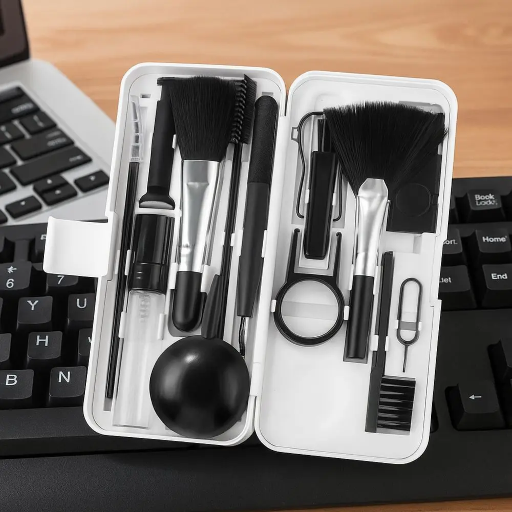 

19-in-1 Keyboard Cleaner Kit Professional Soft Brush Phone Cleaning Set with Storage Box Practical Dust Removal Kit Tablet PC