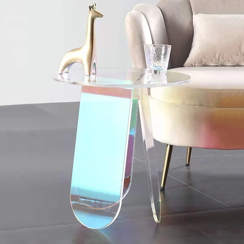 FULLOVE The Fairy Tea Table Beside The Sofa In The Living Room Of Acrylic Colorful Tea Table Small Transparent Table Sofa Table