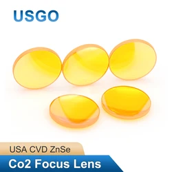 USGO Focus Lens USA CVD ZnSe DIA 12 15 18 19.05 20 FL 38.1 50.8 63.5 76.2 101.6 127mm for CO2 Laser Engraving Cutting Machine