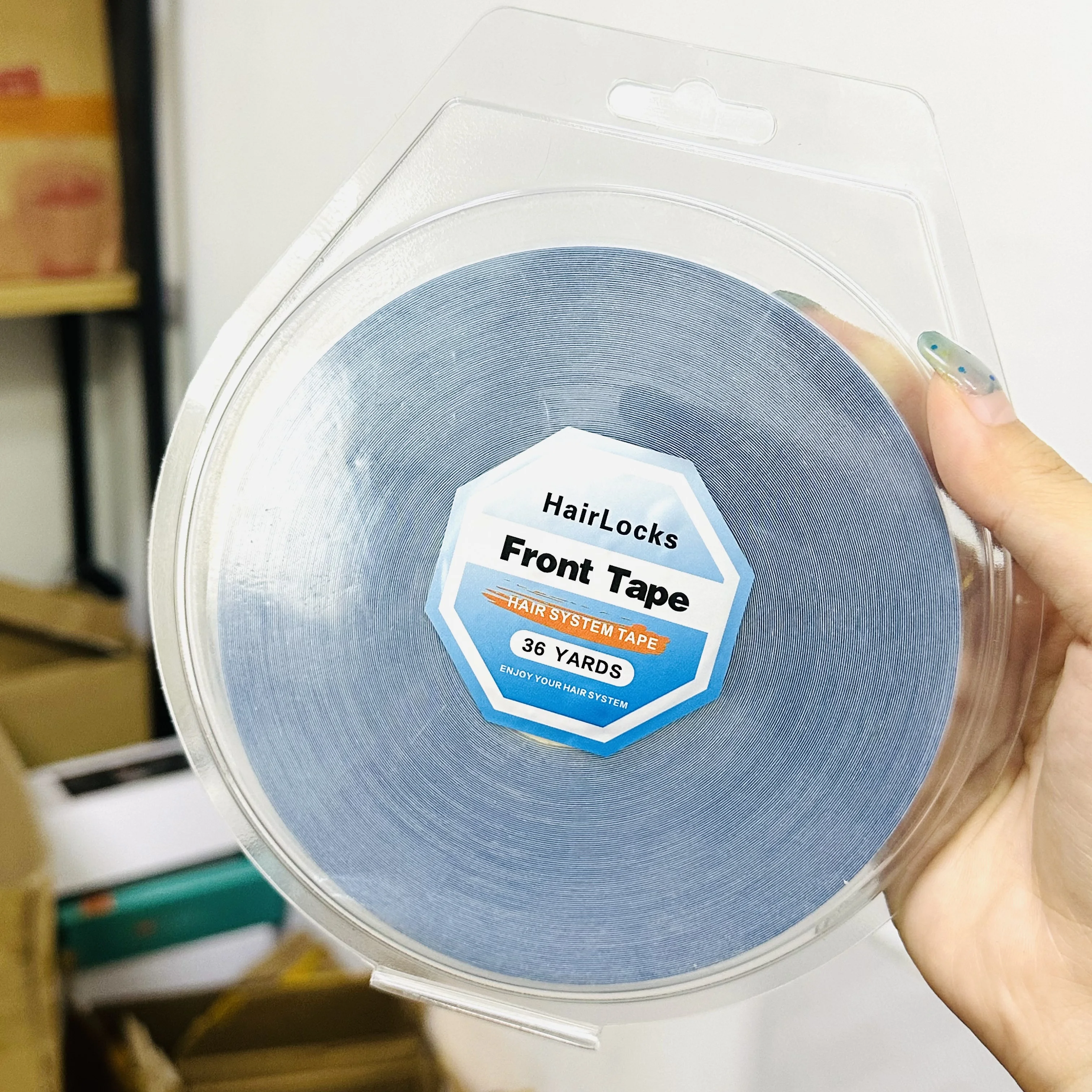 

36Yards Hair System Tape Double Side Walker Tape 0.8Cm Blue Lace Front Wig Tape For Toupee Sweatproof Ultra Hold Wig Tape