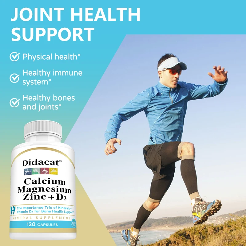 Calcium, Magnesium, Zinc and Vitamin D3 - Supports Bone Strength, Teeth, Muscle and Immune Health, Vitamin & Mineral Supplement