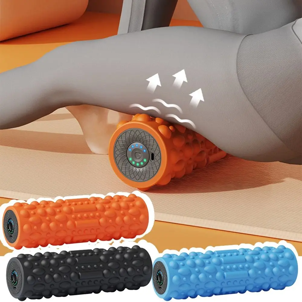 Rechargeable Vibrating Foam Roller Adjustable 5 Modes Electric Yoga Column Deep Tissue Large Load Bearing
