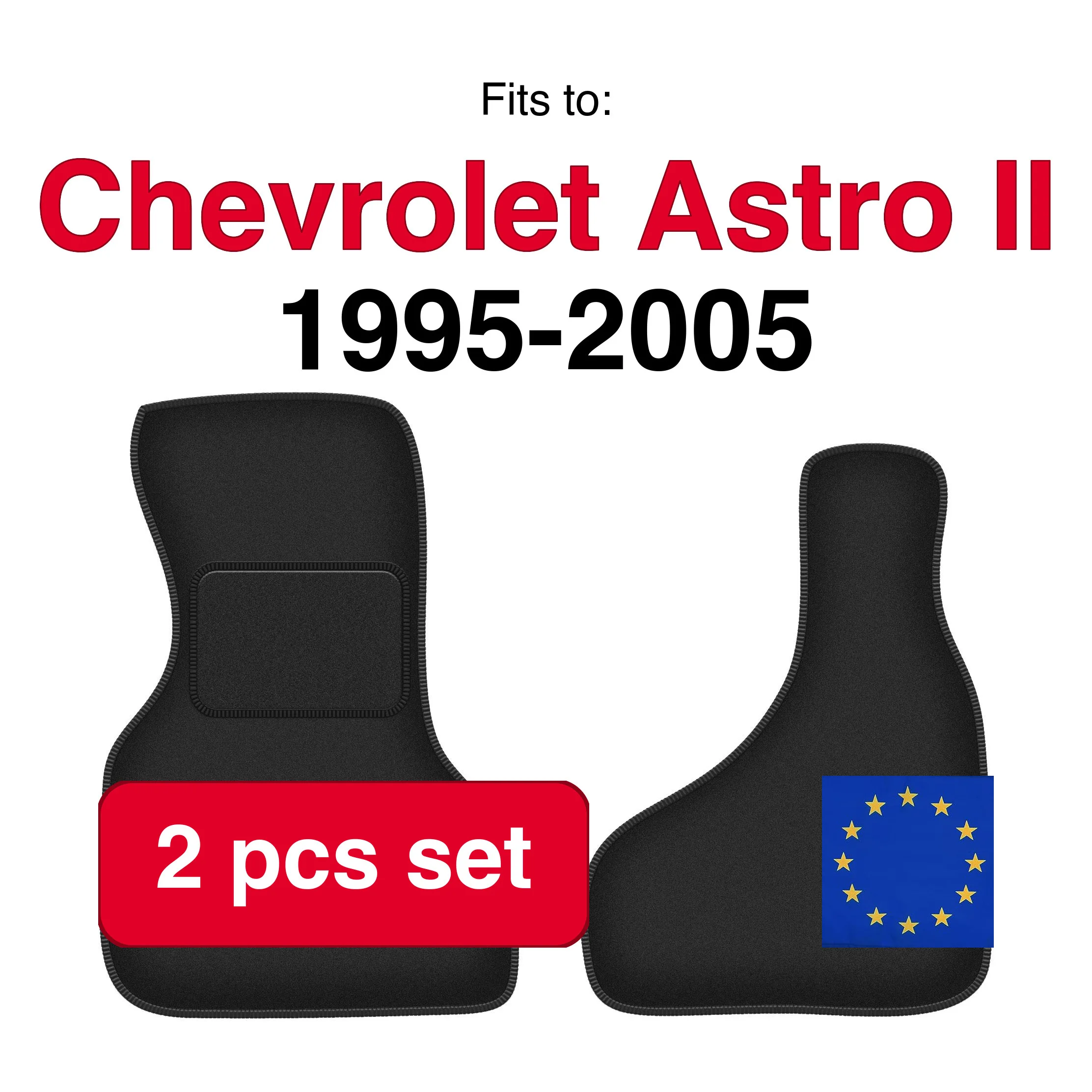 Chevrolet Astro II bedrijfswagenmatten (1995-2005) - Zwart (2 stuks) in de auto passende automattenset