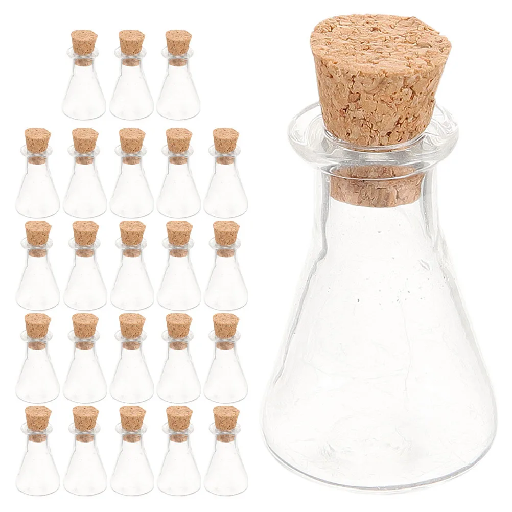 

24Pcs Small Glass Bottle Hanging Decorations Clear Cork Mini Jars Empty Tiny Glass Containers for Wedding Party Crafts