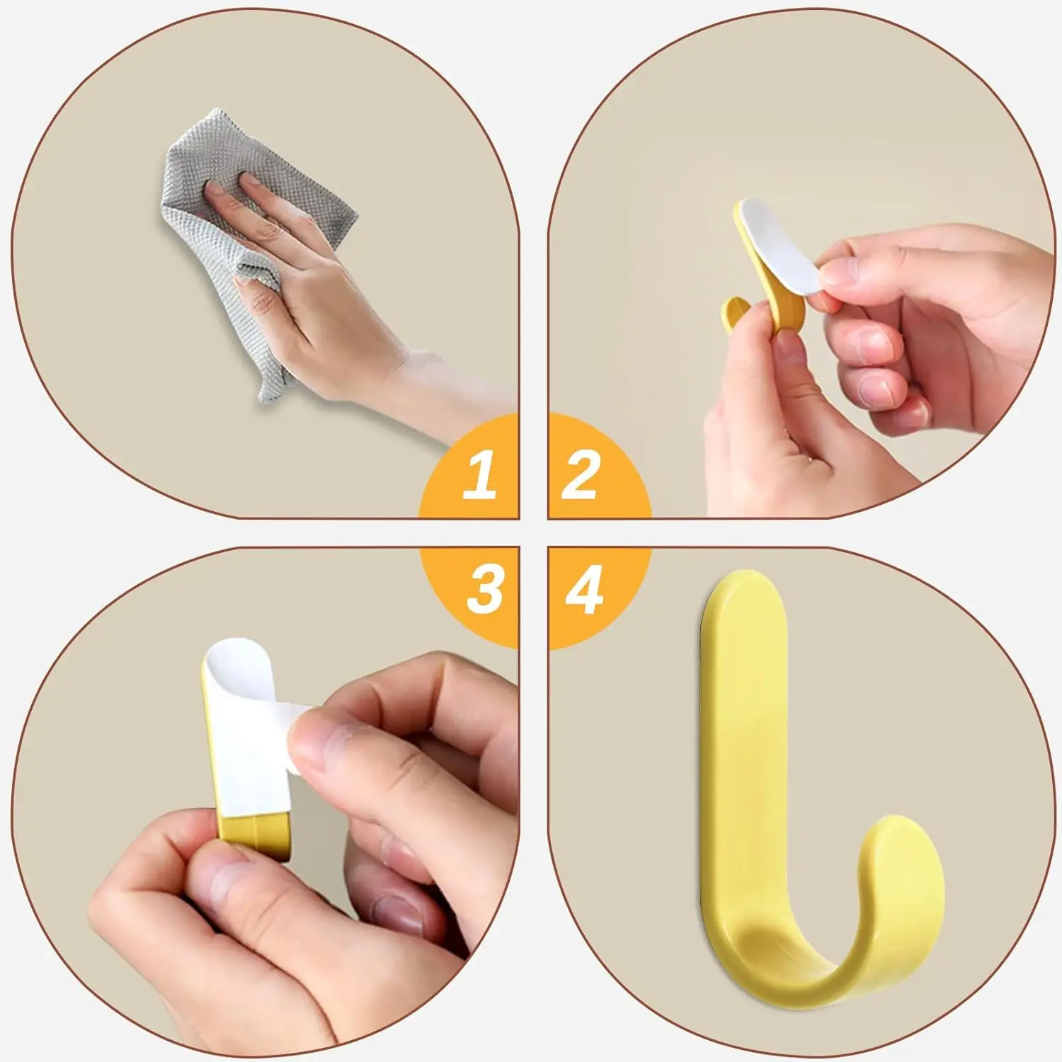 12/6PCS Self Adhesive Hooks Heavy Duty Wall Hooks Transparent Multi-Purpose Hooks Door Key Towel Wall Hook for Bathroom Kitchen