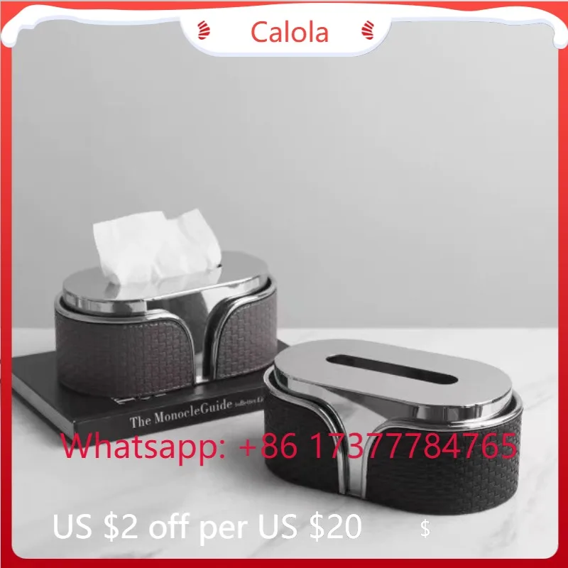 Luxury Stainless Steel Tissue Box Home Living Room Restaurant Desktop Napkin Storage Decor Box