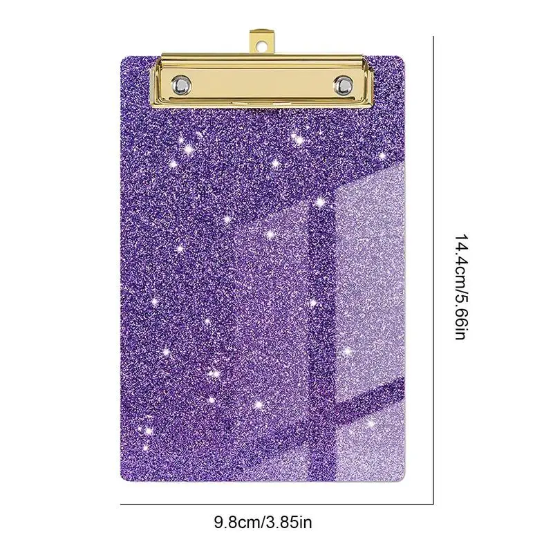 Appunti Glitter appunti di dimensioni Standard formato lettera leggero portatile Chic a basso profilo Glitter appunti con Clip dorata