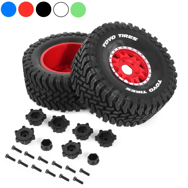 

Комплект из 4 шин для шорт-корс траков 135 мм (1/7, 1/8) с креплением на колеса 12 мм, 14 мм, 17 мм для ARRMA Mojave, TRAXXAS UDR, MAXX, Slash, Yikong DF7, FS