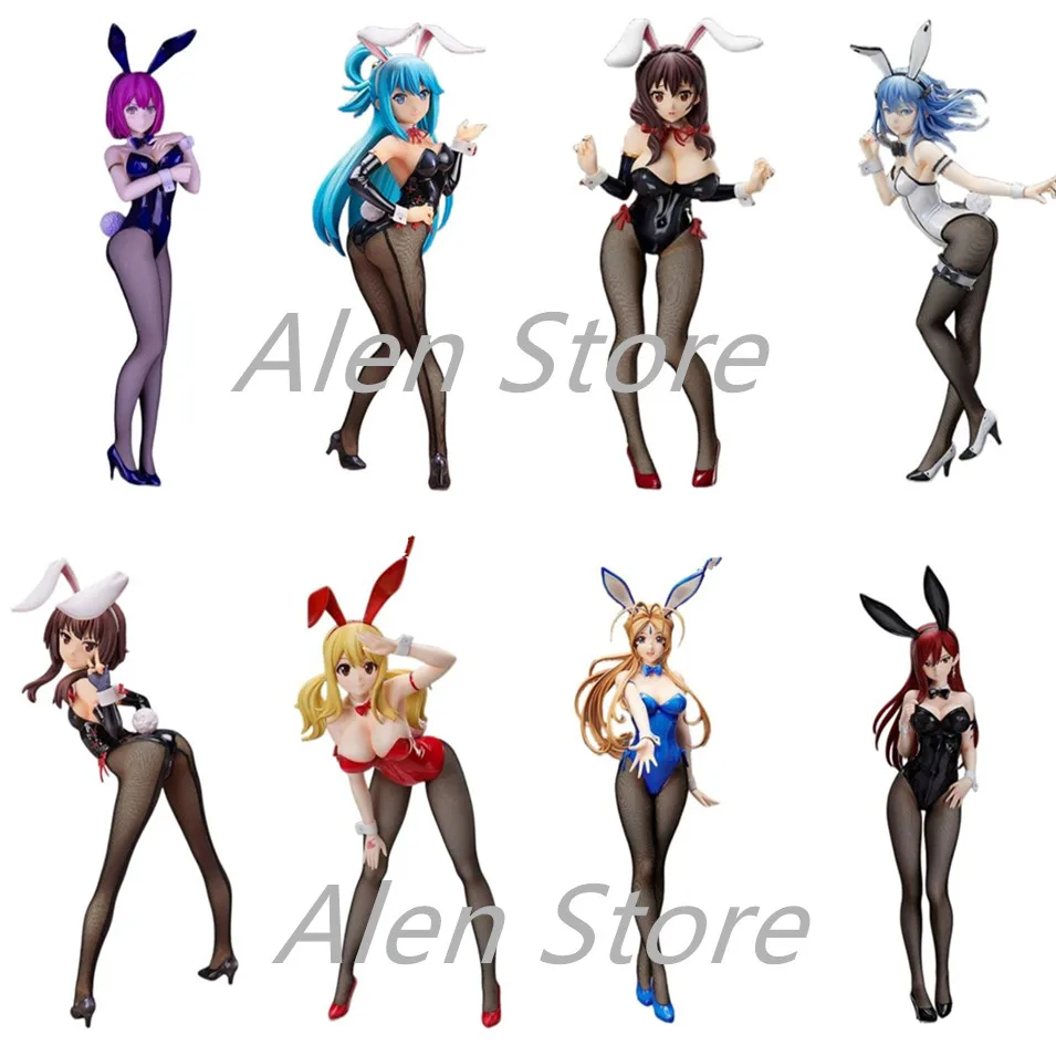 Native BINDing Lacia Yunyun Hisako Arato Megumin KonoSuba Aqua Yunyun Lucy Erza Bunny Girl Figure PVC Anime Model Toys Doll GifS