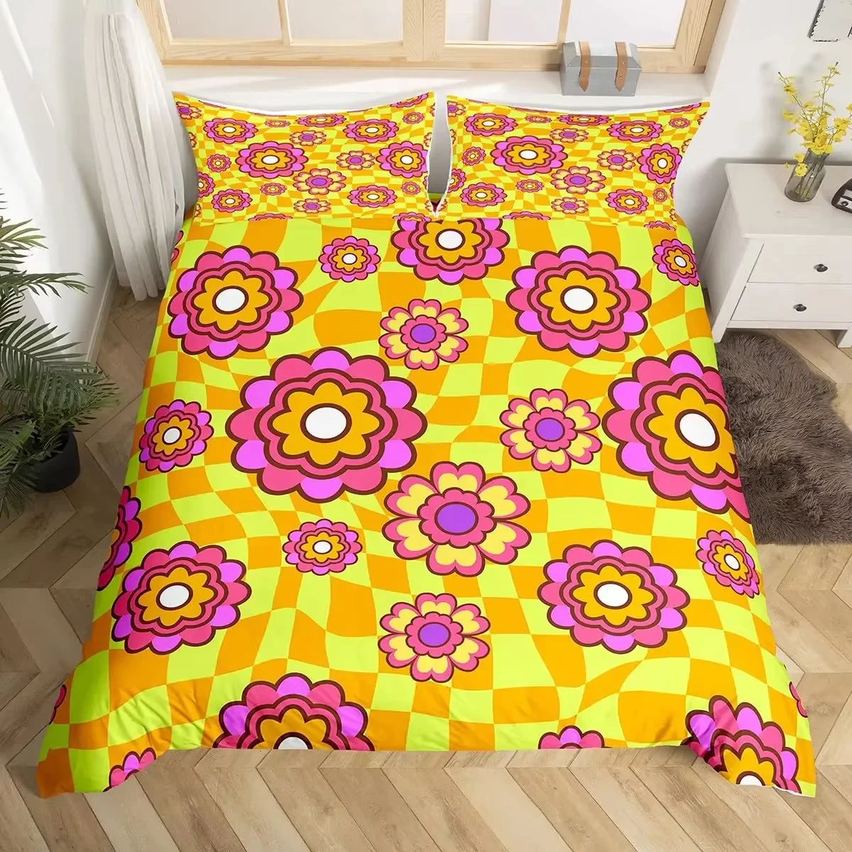 Groovy Bettbezug Queen Retro H – Aesthetic Floral Duvet Cover Bewertung und Preis