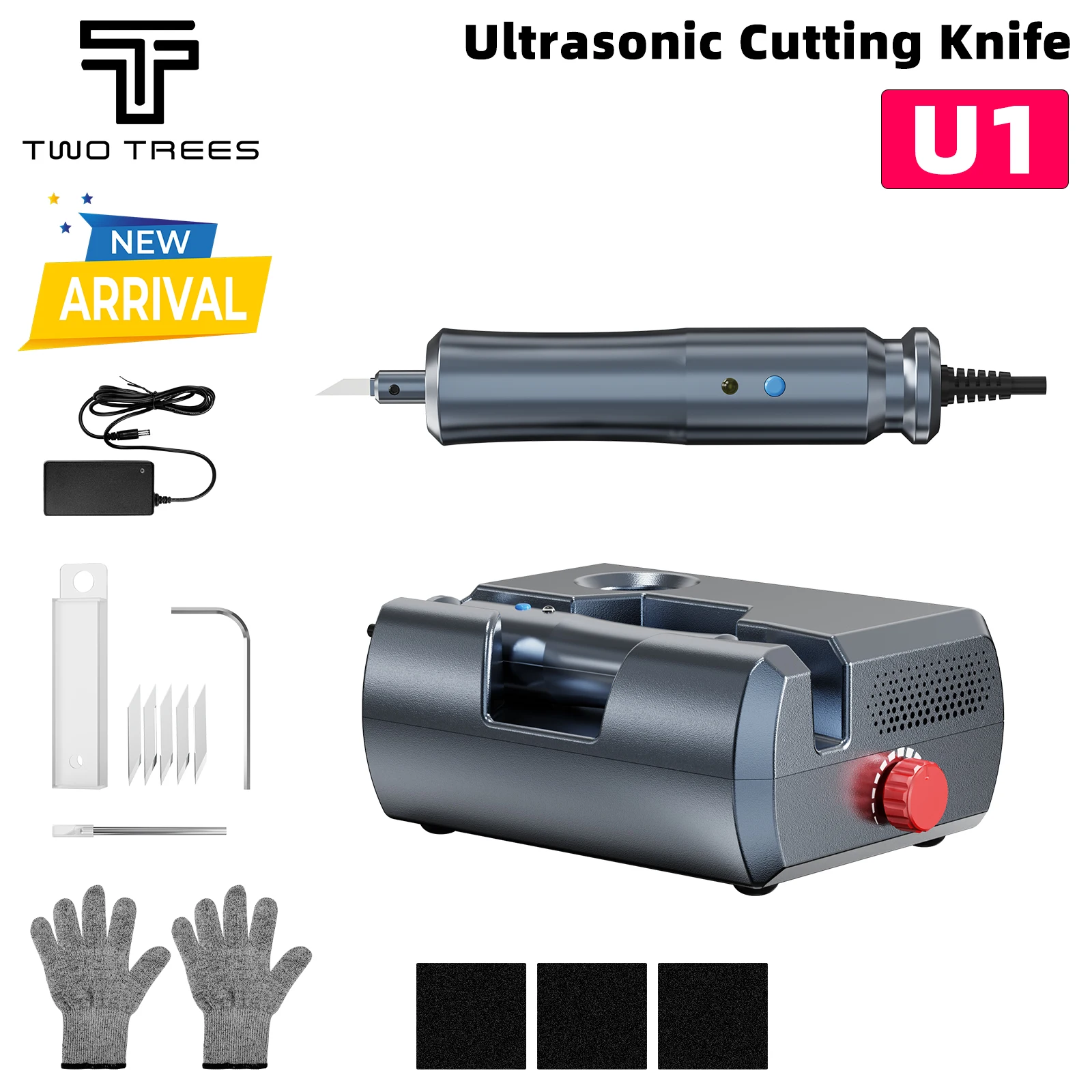 

Ручной ультразвуковой режущий нож Twotrees U1, 40 кГц, с лезвием из углеродистой стали для 3D-печати, точная резка, инструменты для ручной работы своими руками