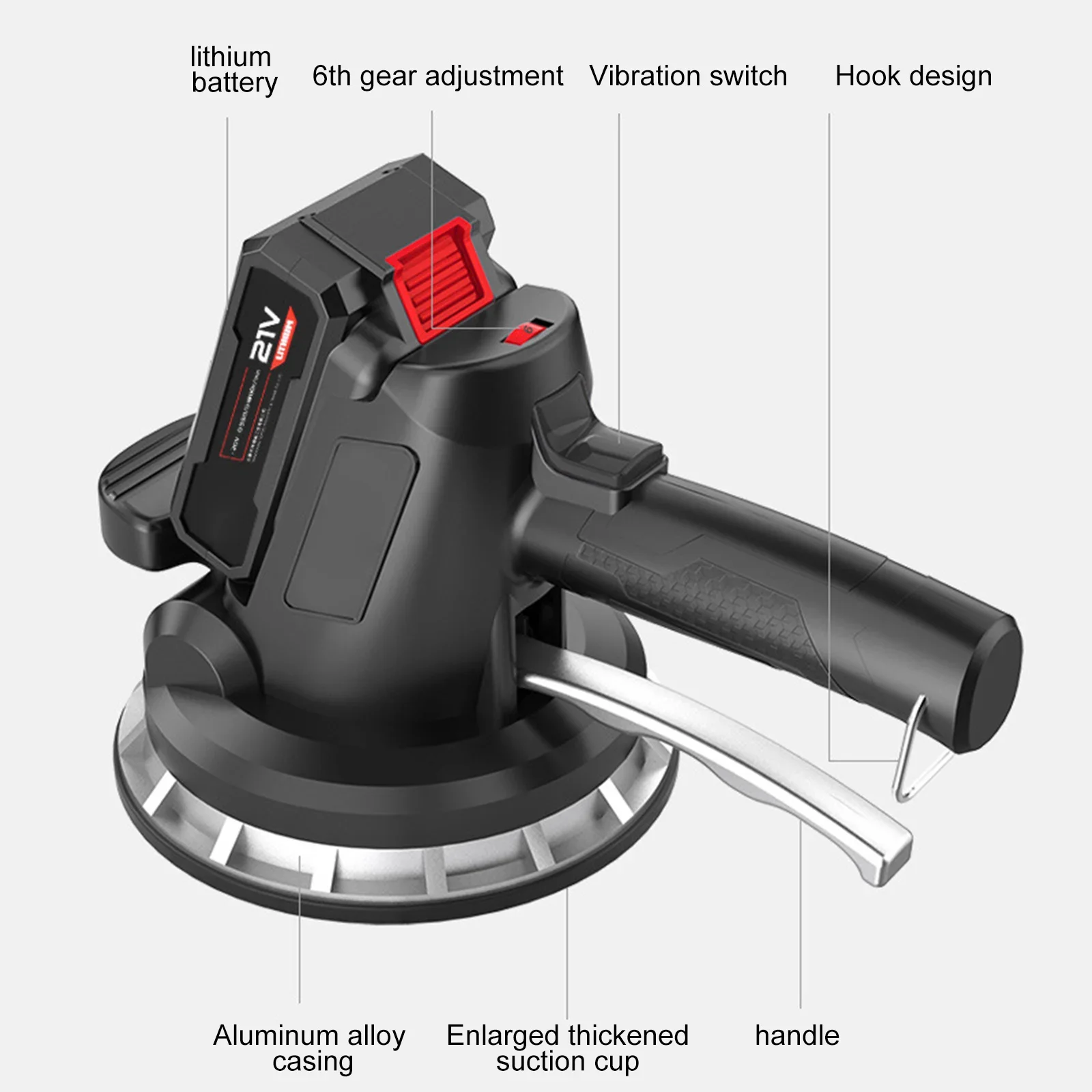 Electric Ceramic Tile Vibrating Suction Cup Portable Paver High Power Automatic Floor Laying Leveling Tool