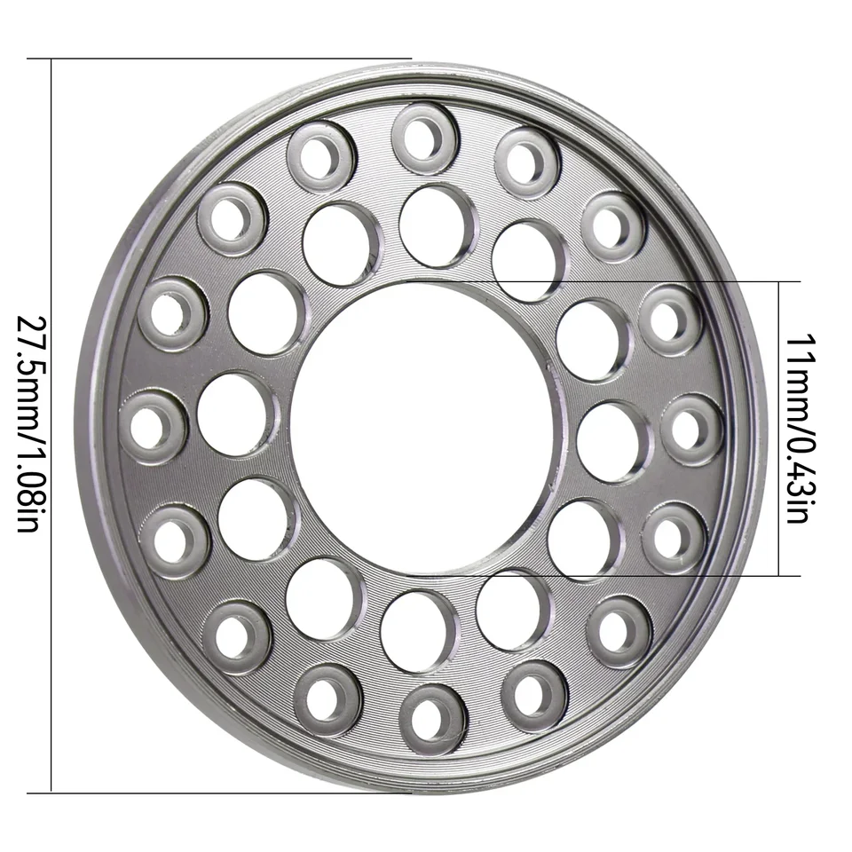 INJORA Jantes Beadlock 1.0 CNC Aluminium Gris Pour TRX4M SCX24 AX24 FCX24 - Upgrade RC Crawler Léger Et Solide