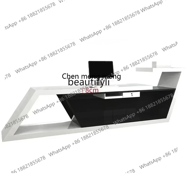 

newSpecial-Shaped Company Front Desk Cashier Counter Modern Minimalist Clothing Store Beauty Salon Bar Counter Reception Deskss1