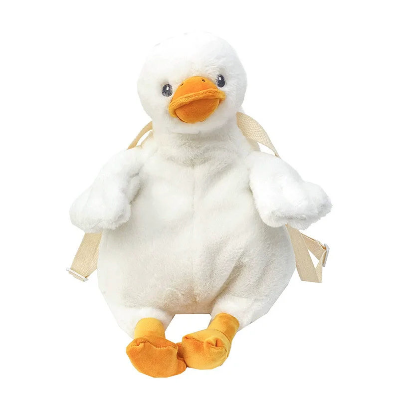 Zaino in peluche d'oca bianca grande da donna rossa netta nuovo regalo per ragazza borsa a tracolla con coniglio anatra simpatico cartone animato