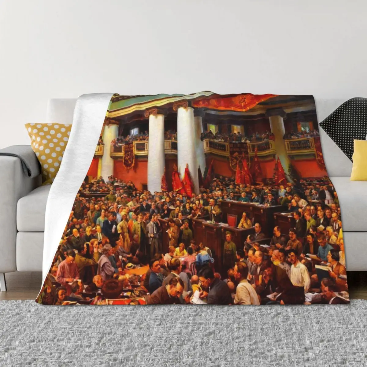 

Second Congress of the Comintern Throw Blanket manga Shaggy Flannel Soft Beds Blankets