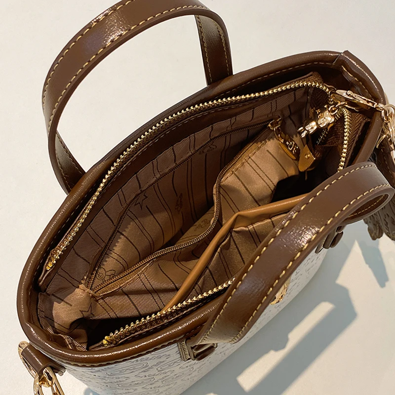 female Bucket bag Embossed handbag for women Fashion Tote bag casual temperament female bag shoulder crossbody hand purse bag