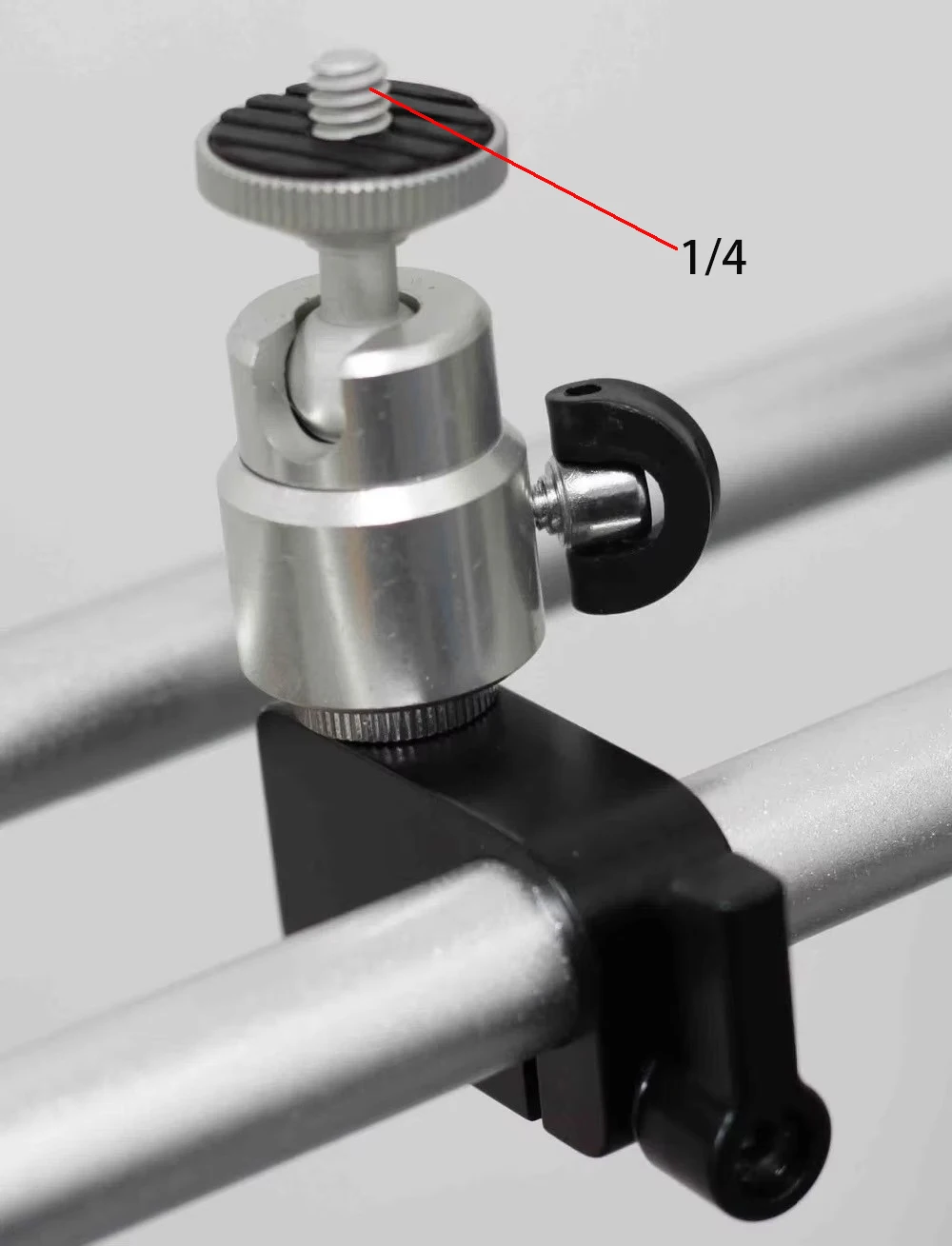 Pince à tige simple de 15mm avec mini rotule pour caméra, système de Rail de Support de Rail, vis filetée 1/4 et 3/8, article 1/4-20 et 3/8-16