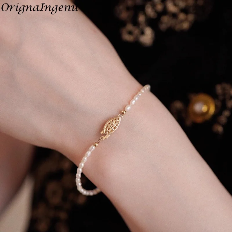 14K Gold Filled Natural Organic Tiny Pearl Bracelet HandmadeExquisite Bracelet Tarnish Resistant Jewelry for Women