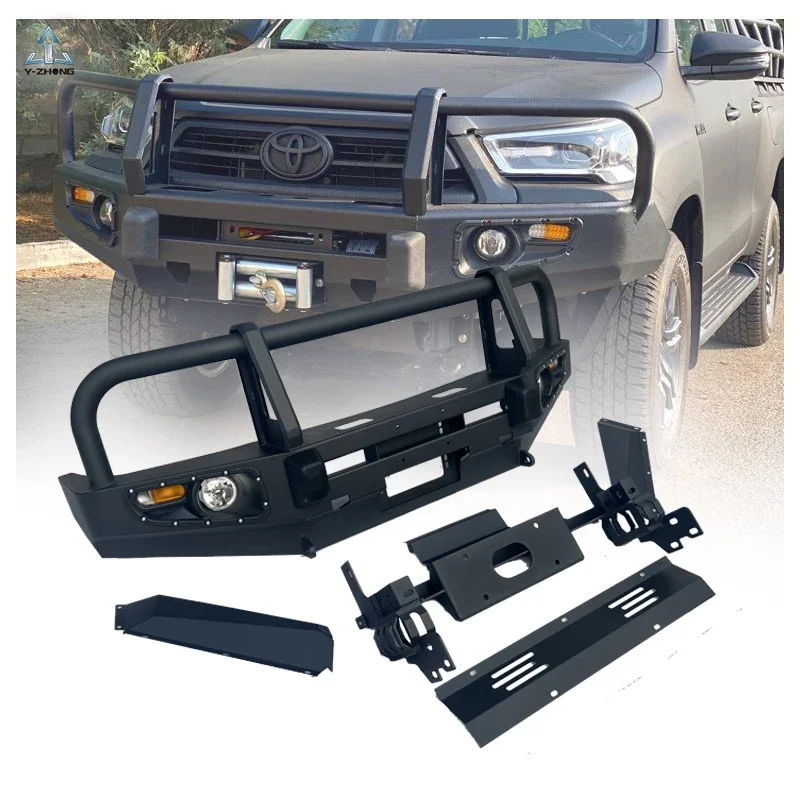 Hot-selling 4wd Auto Accessories Black Steel Front Bumper Nudge Bar Bull Bar For Toyota Hilux Mazda BT50 Ford Ranger