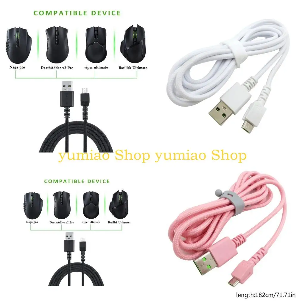 

587B Braided Micro USB Cable for Naga Wireless Mouse Charging Wire Replacement