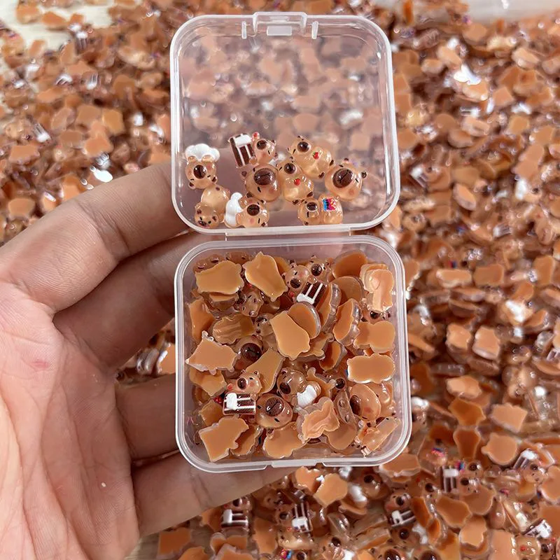 كابيبارا مكتب زخرفة ضوء الليل تماثيل صغيرة على شكل حيوانات كابيبارا المنمنمات صديقة للبيئة مسمار الفن اكسسوارات لمكتب الأظافر