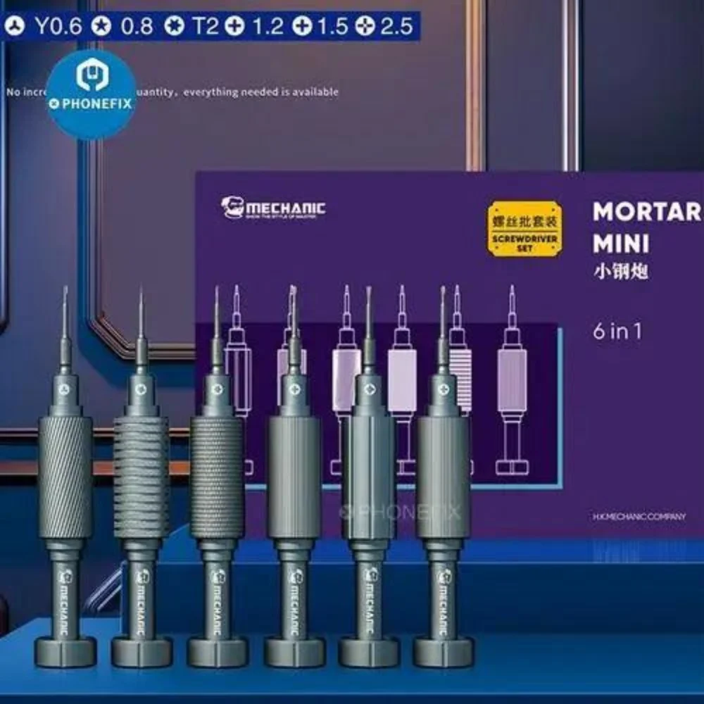 MECHANIC MORTAR Zestaw precyzyjnych mini śrubokrętów IShell 2D Magnetyczny antypoślizgowy zestaw narzędzi ręcznych do demontażu do naprawy telefonu
