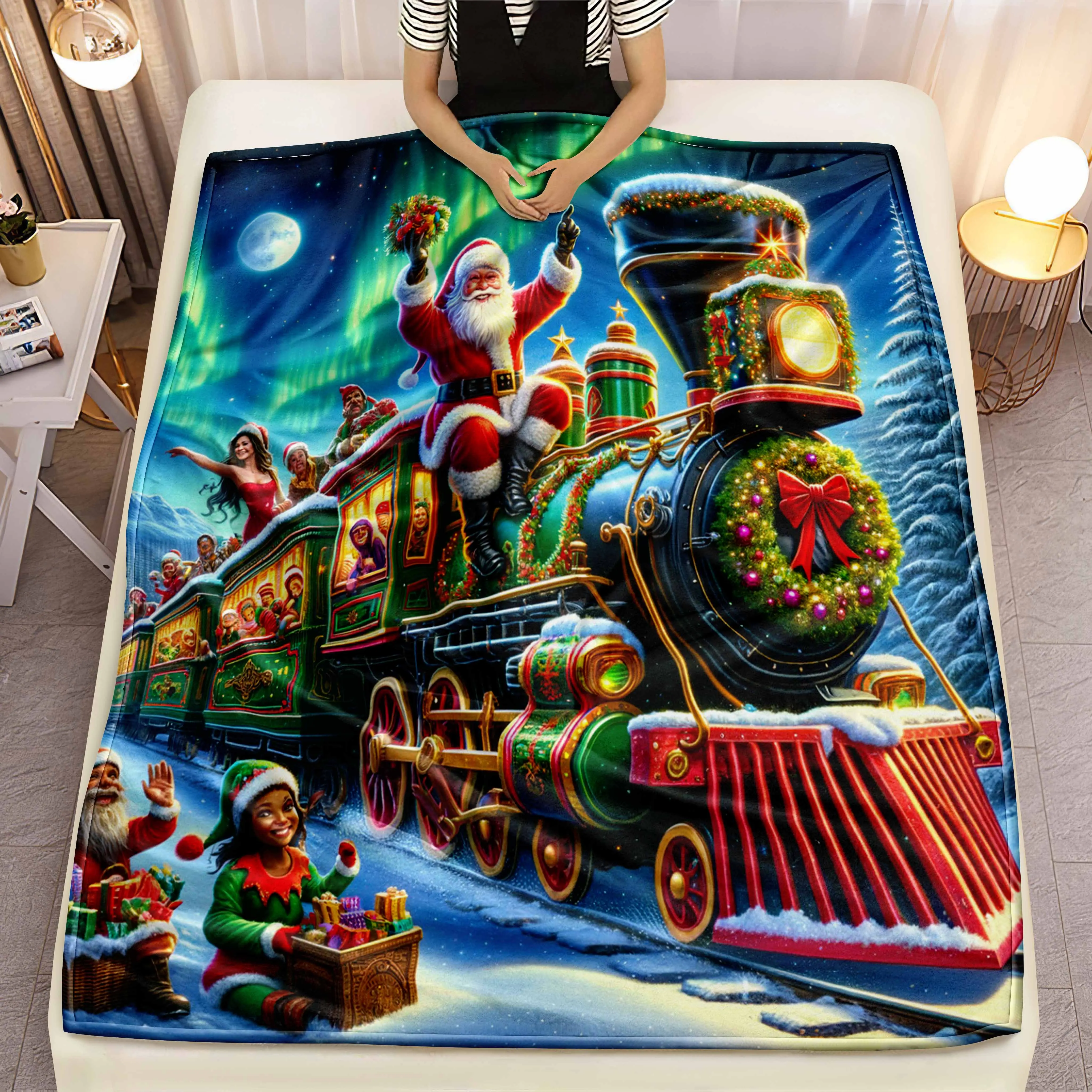 Red Train Microfiber Blanket Super Soft Throw Blankets For Bed Bedspread Sofa Decorative Camping Picnic Winter Warm Blanket