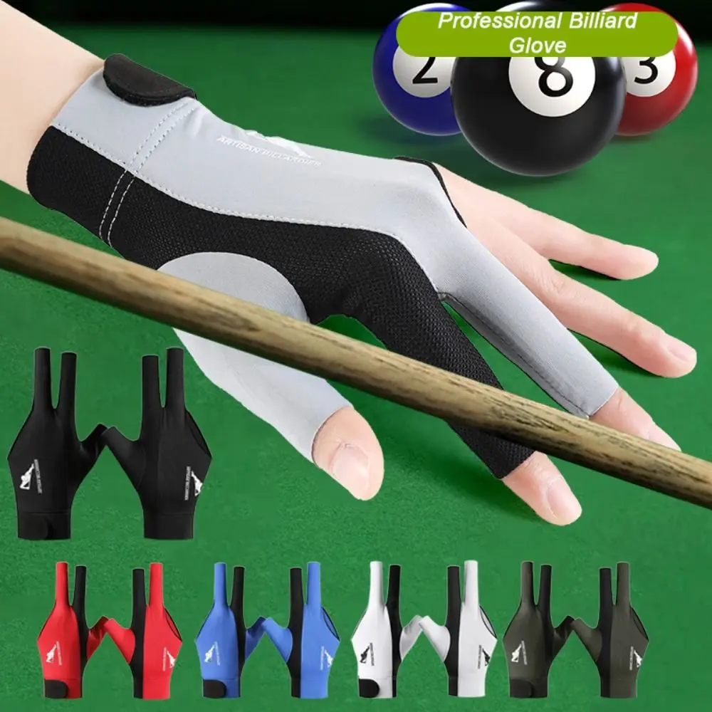 1Pcs Three Fingers Snooker Glove Elastic Breathable Billiard Glove Wear-resistant Anti-slip Training Glove Fitness Accessories