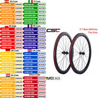 CSC 700C T800 Carbon Wheelset Road Disc Brake Center Lock 35/38/40/45/50/60mm Wheels for Cyclocross Gravel Bike