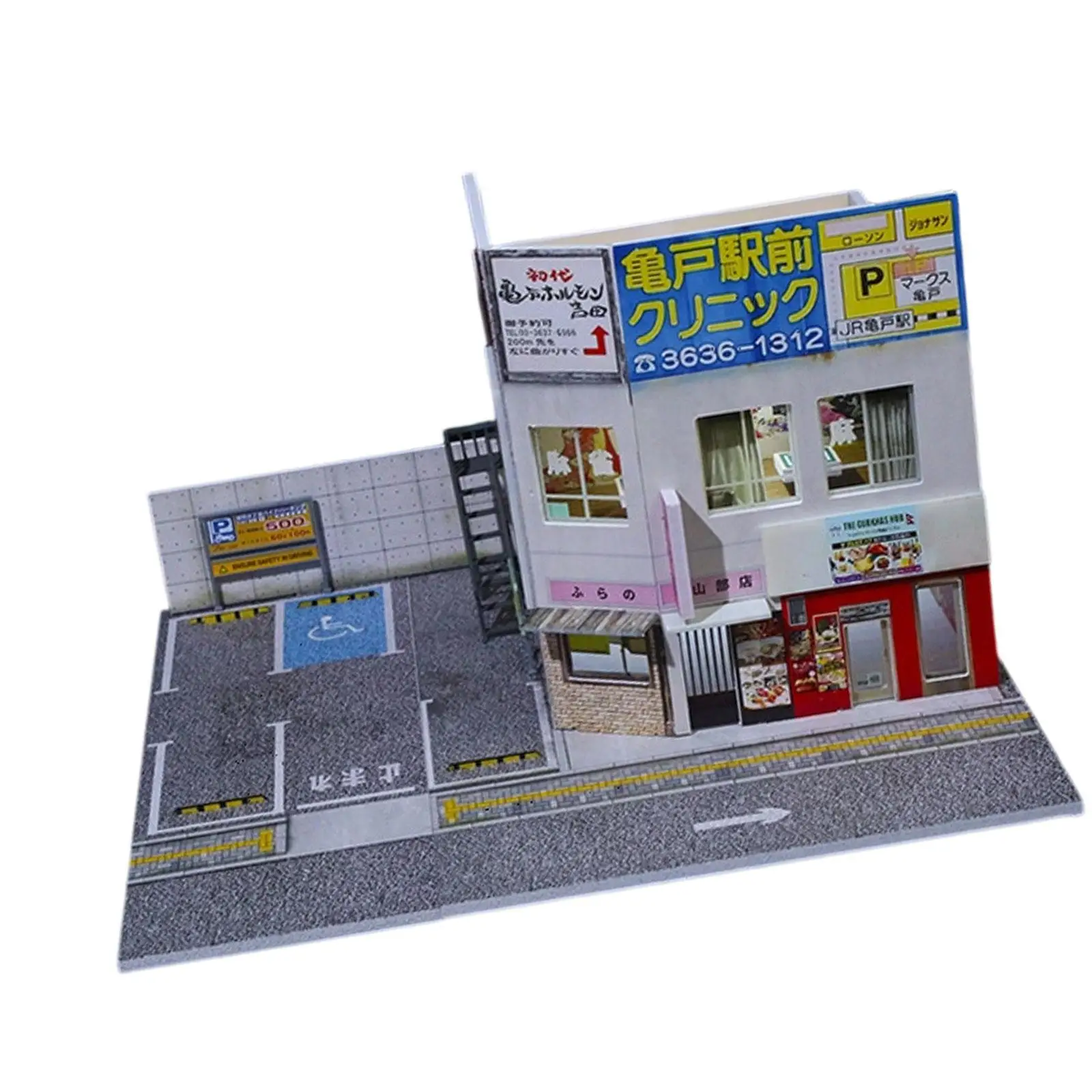

1/64 Parking Lot Scene Display Case with Lights Easy Assembly Mini Model Car Storage Box Layout Simulation Show Case Home Decor