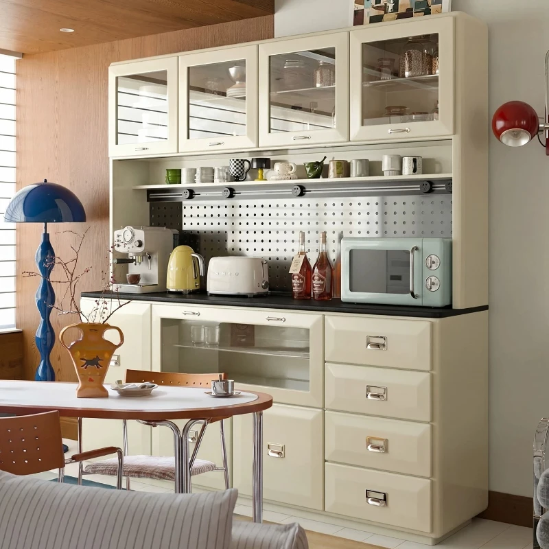 Solid wood dining side cabinet integrated storage against the wall tea cabinet storage cabinet multi-function