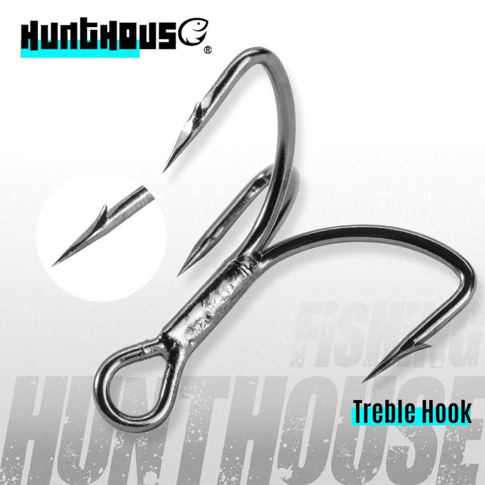 

Hunt house fishing treble hook outside barbed 1/0 2# 4# 6# Hook high carbon steel sharp hooks fishing tackle equipment gear