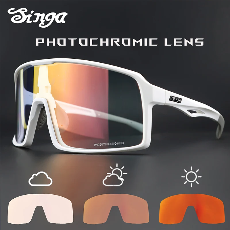 Meekleurende fietsbril Singa fietszonnebril UV400 hardloopzonnebril Oculairs Fietsbrillen Zonnebrillenuitrusting