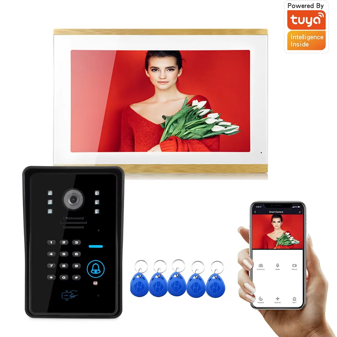 10 นิ้ว Wifi Video Intercom ประตูโทรศัพท์บันทึกระบบ Night Vision RFID Doorbell กล้องโทรศัพท์ปลดล็อคระยะไกล Monitor