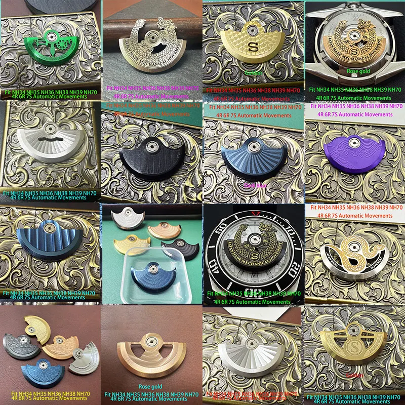 

Multiple styles Customize Watch Movement Automatic Hammer Rotor Fits for NH34 NH35 NH36 4R 6R 7S Machinery Movement Refit Parts