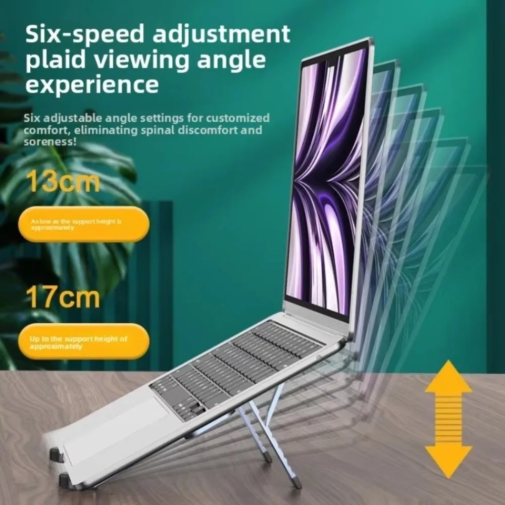 Portable Aluminum Alloy Laptop Stand Foldable Lightweight Tablet Stand Adjustable Angle Height Adjustment Laptop Holder
