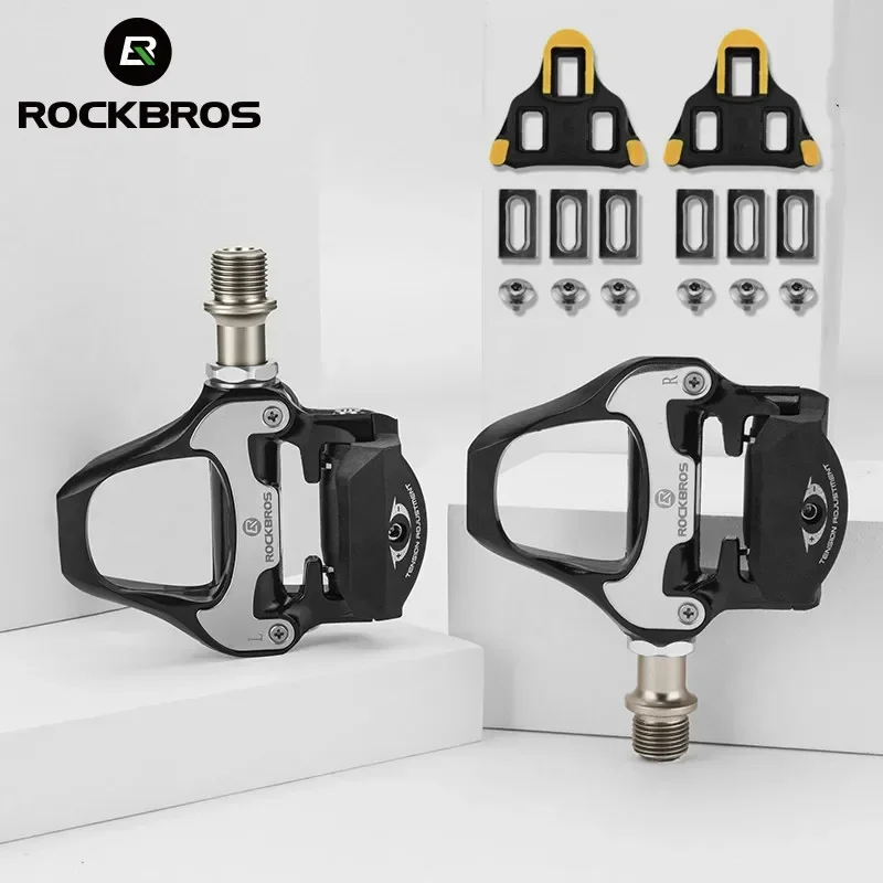 ROCKBROS SPD-SL Cycling Road Bike Bicycle Self-locking Pedals Ultralight Aluminum Alloy 2 Sealed Bearing Bicycle Pedal Bike Part